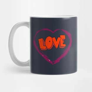 Womens Love Cursive Heart Design Cute Stylish Valentine's Day T Shirt Mug